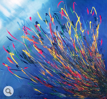 Fireheart acrylic artwork by Ann Generlich